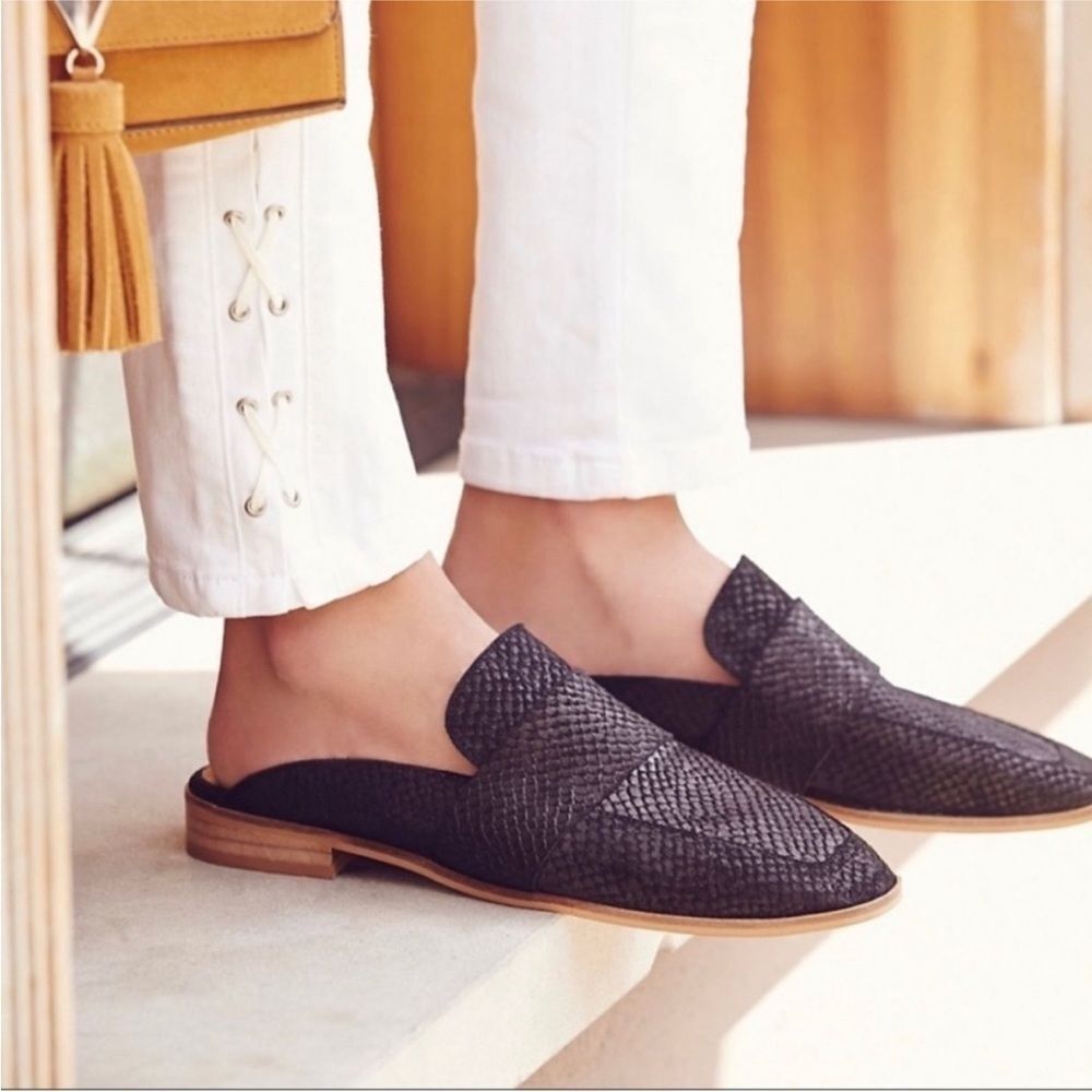 FREE PEOPLE AT EASE BLACK LOAFER MULES Size 41